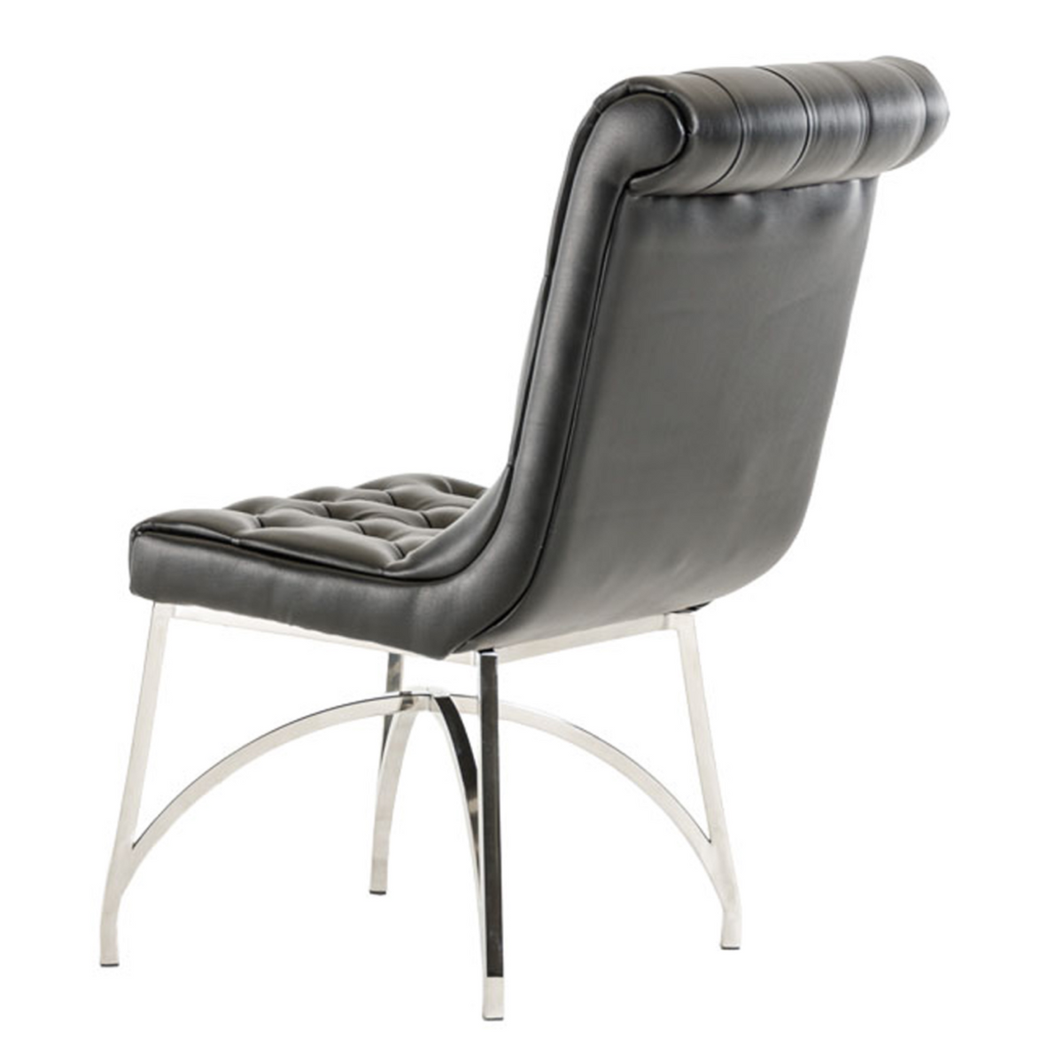 Silvie Modern Black Leatherette Dining Chair — view 4