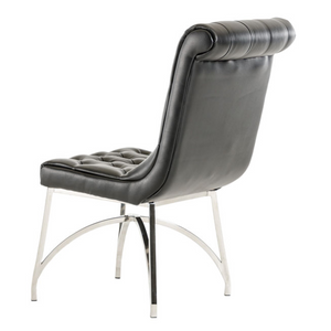 Silvie Modern Black Leatherette Dining Chair — view 4