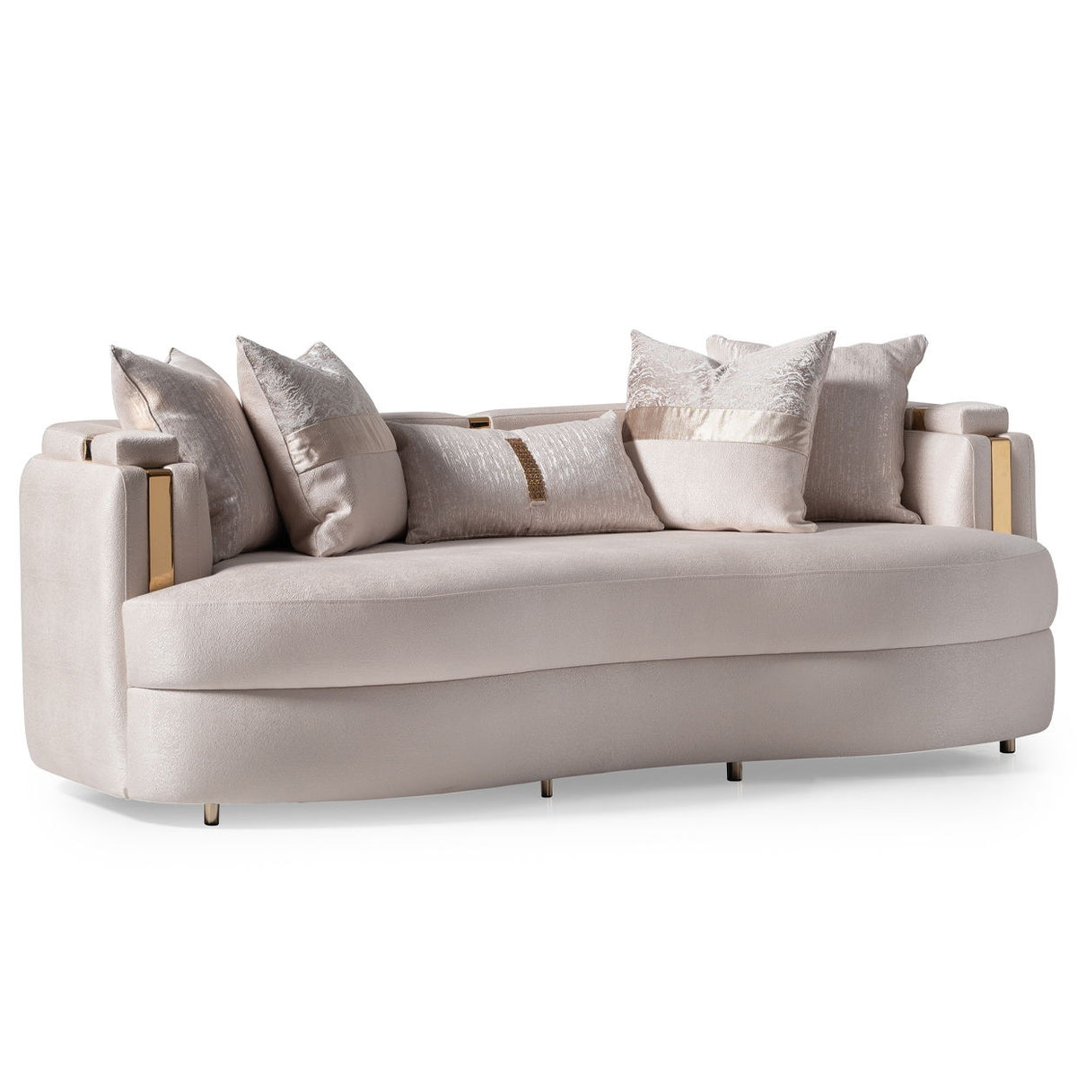 Carmela - Sofa - Almond / Gold - R&R Furniture Gallery (Fountain Valley, CA)