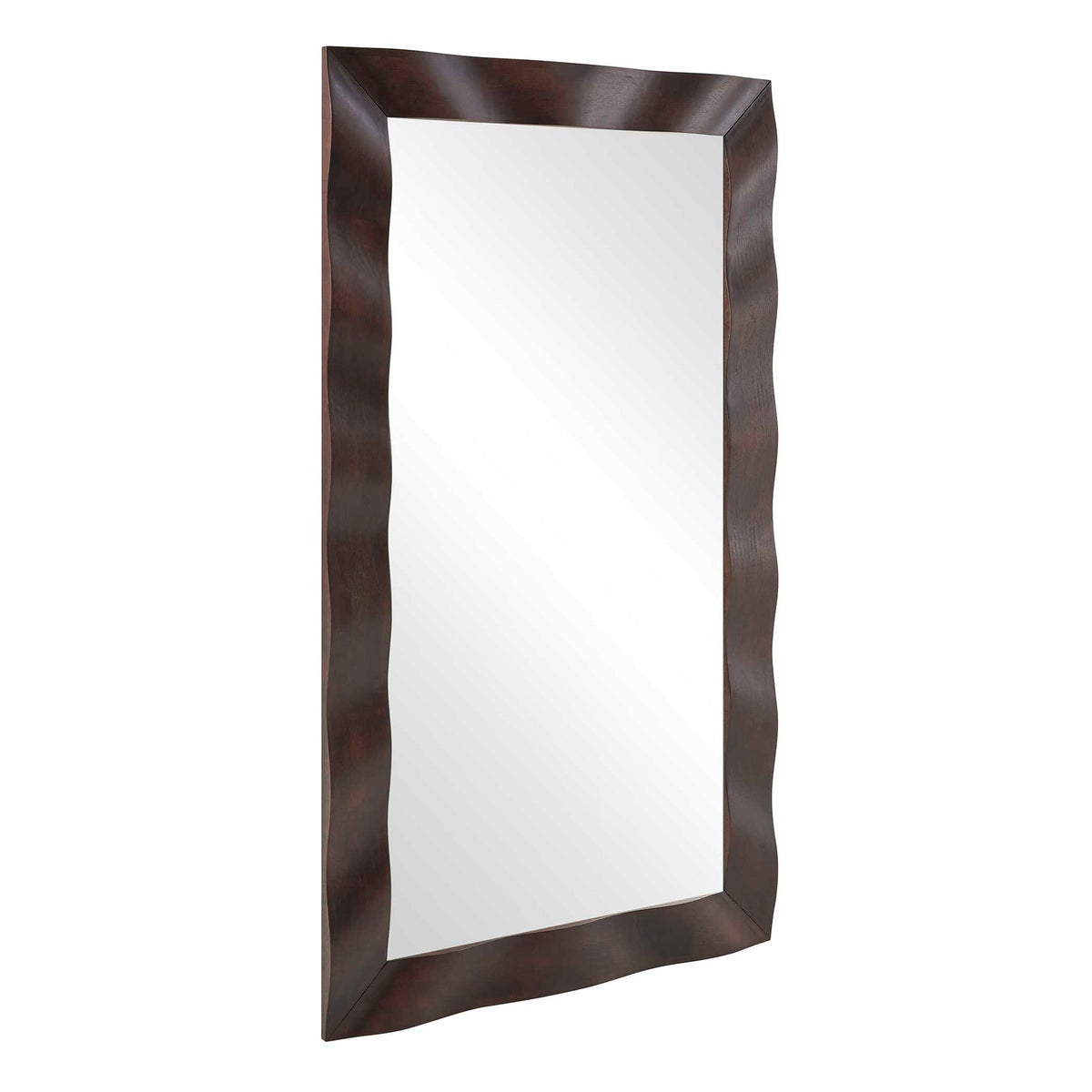 Wrinkle - Wavy Wood Mirror - Woodtone