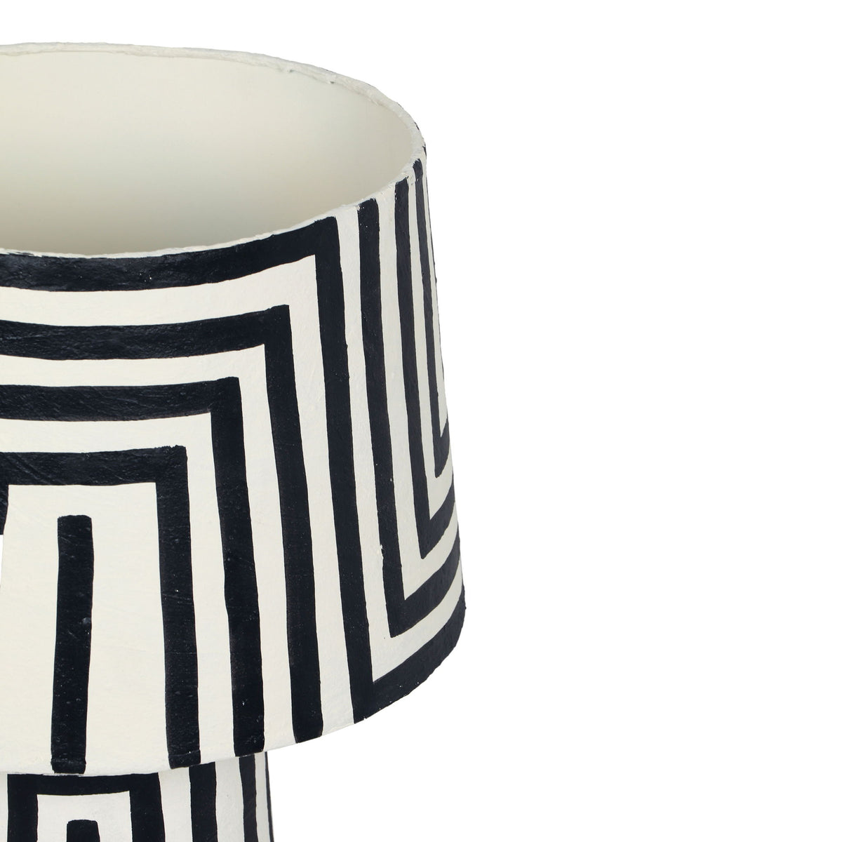 Minori - Striped Papier Mache Table Lamp - Black - R&R Furniture Gallery (Fountain Valley, CA)