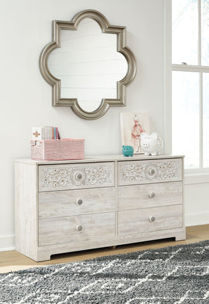 Paxberry - Six Drawer Dresser - Weatherworn - Whitewash - R&R Furniture Gallery (Fountain Valley, CA)