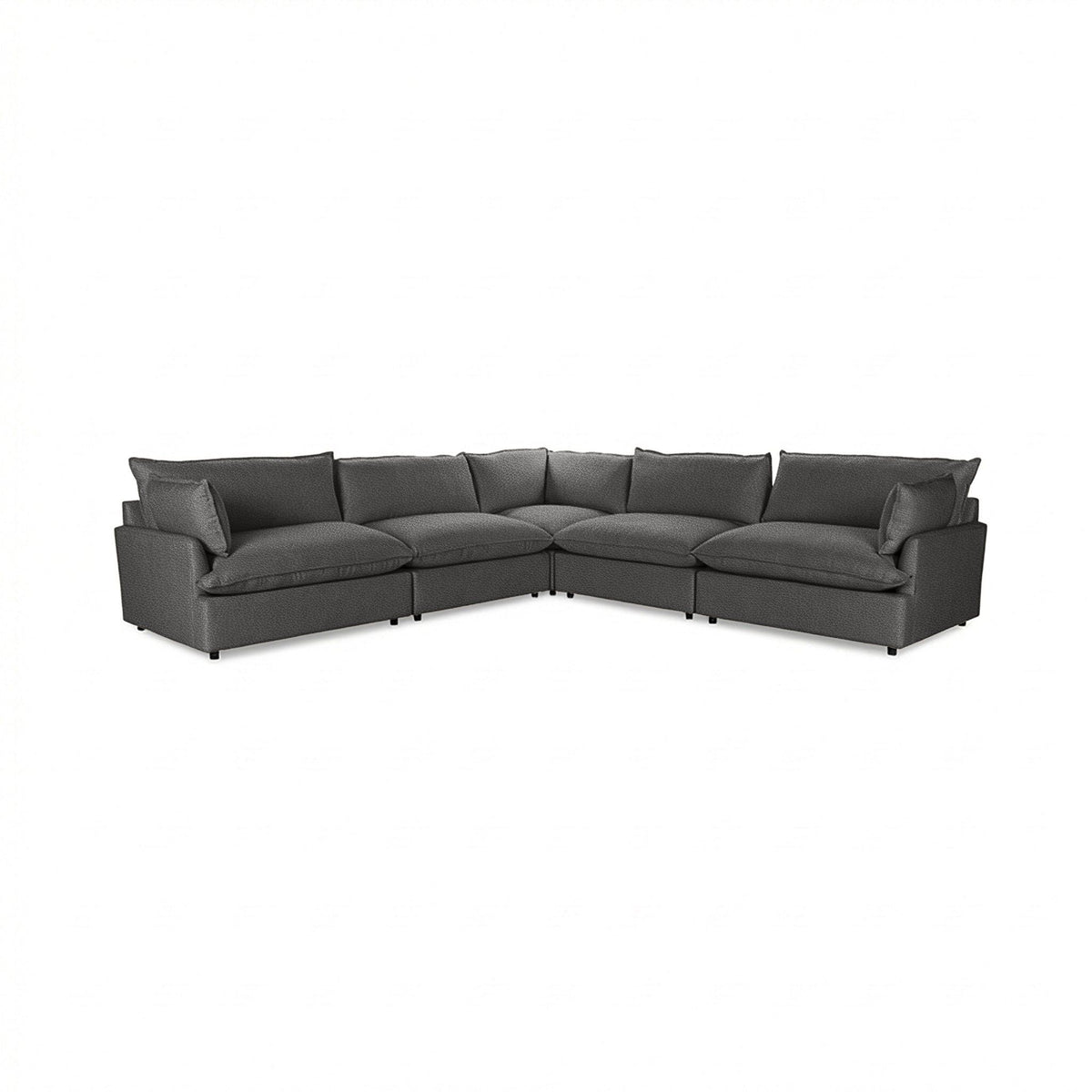 Classic Home Caplan modular sectional sofa with beige fabric upholstery and plush cushions in a modern living room setting.