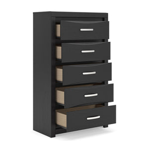 Stabotta - Five Drawer Chest - Black