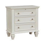Cottage 3 Drawer Nightstand With Pull Out Tray - Cream White