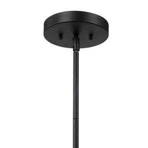 Uttermost Holgate 1 Light Black Pendant Lighting fixture hanging with sleek modern design and metal construction.