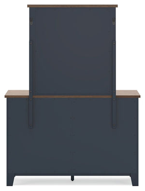 Landocken - Dresser and Mirror - Brown / Blue - R&R Furniture Gallery (Fountain Valley, CA)