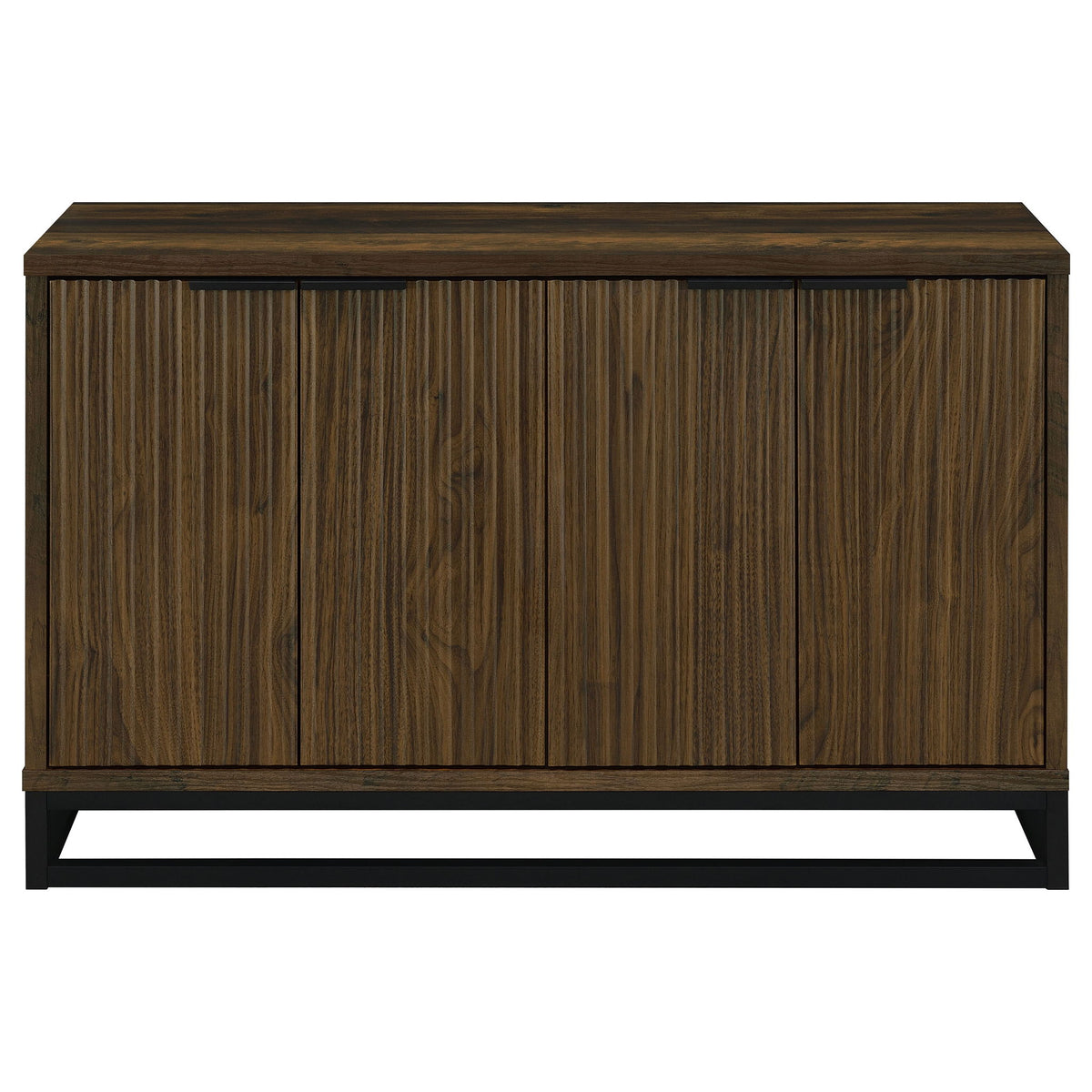 Thurston - 4 Door Accent Cabinet Carved Doors - Dark Brown