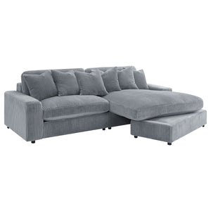 Marcus - Fog Track Arms Reversible Sectional With Pillows - Fog