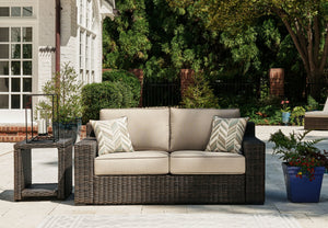 Coastline Bay - Loveseat W/Cushion - Brown - R&R Furniture Gallery (Fountain Valley, CA)