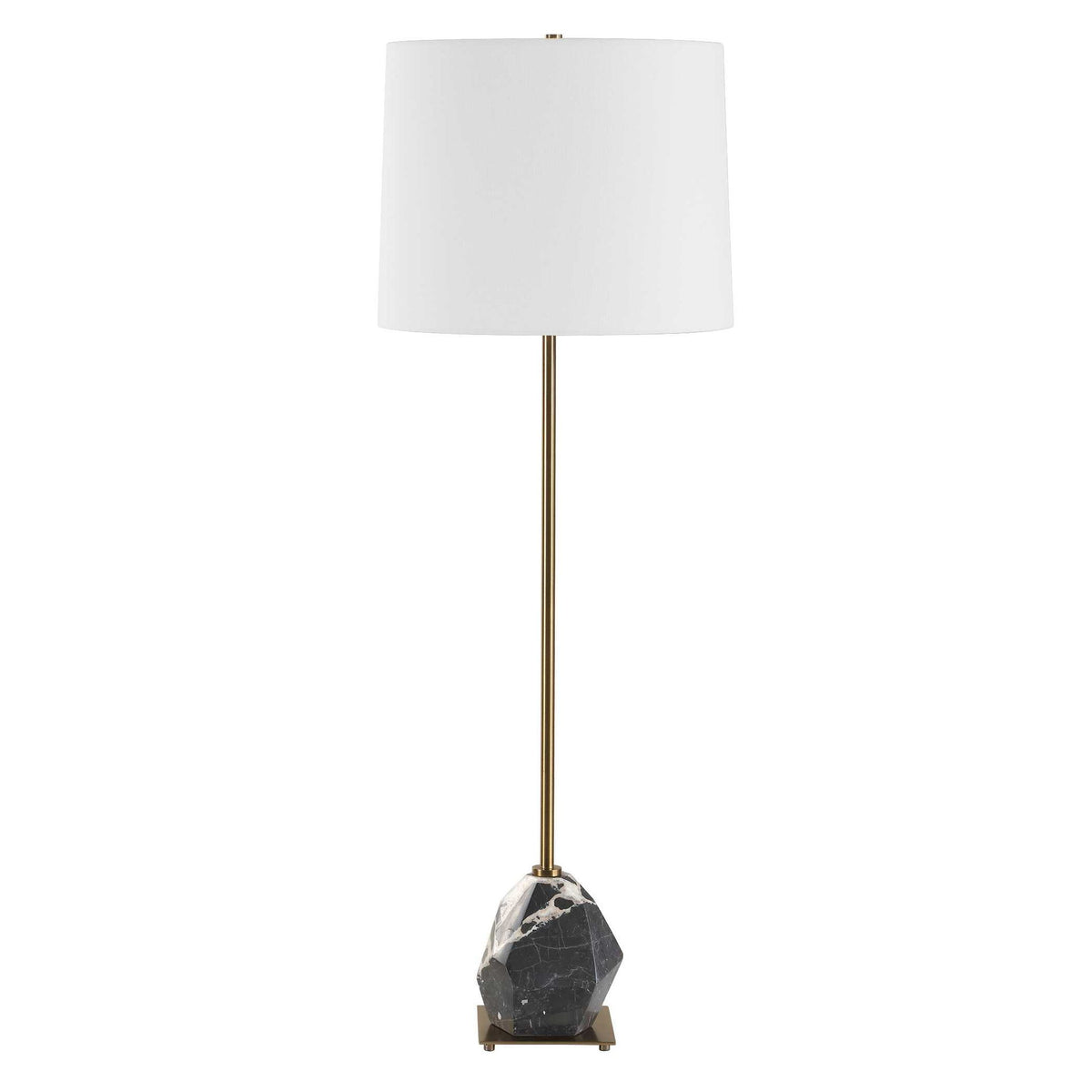 Rowland - Panda Marble Buffet Lamp - Black / Brass