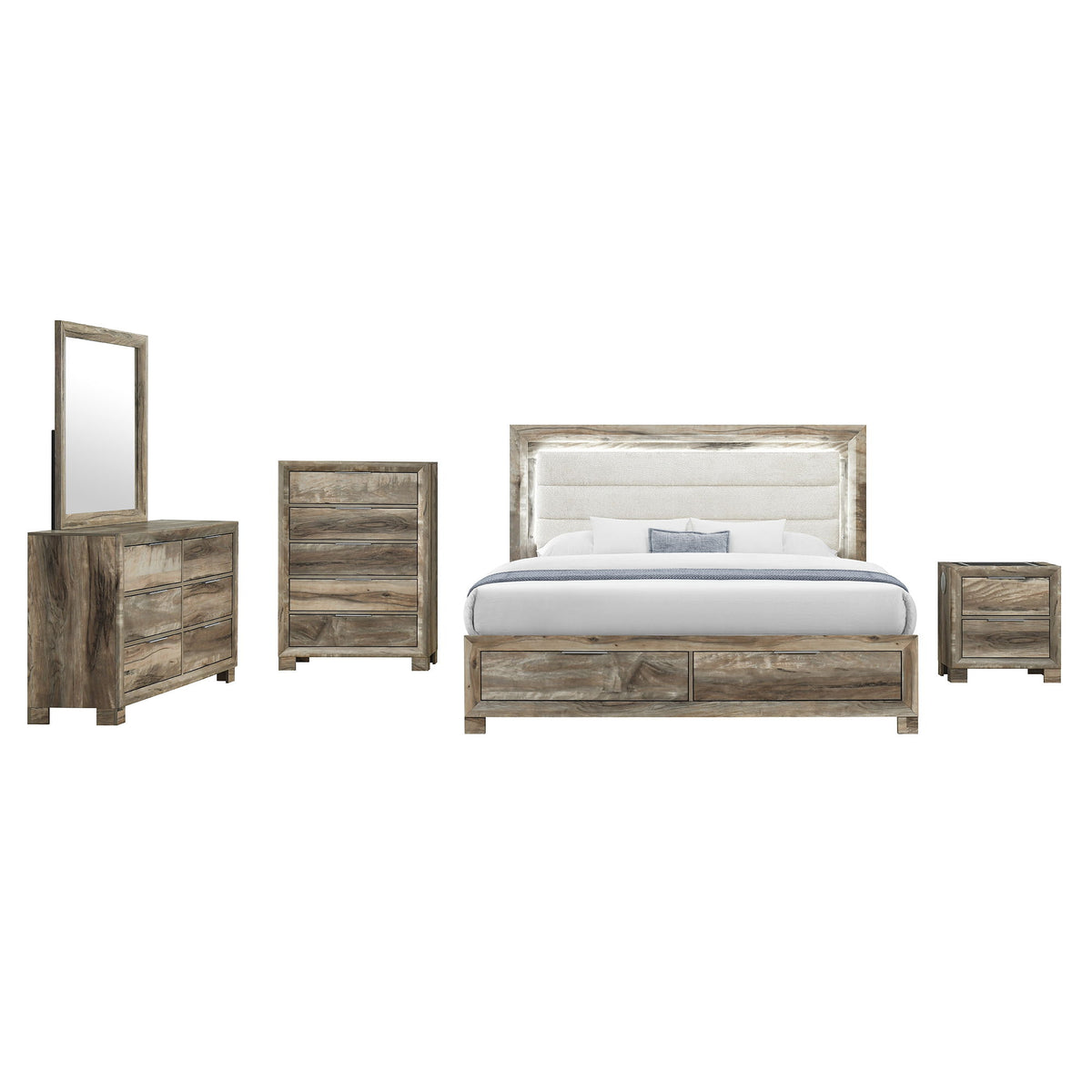 Callisie - Nightstand With Wireless Charging Top - Brown