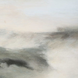 Crossing Paths - Coastal Landscape Painting - Black / Blue / Gray / White
