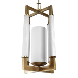 Alabaster Temple - 1 Light Pendant - Brass / White