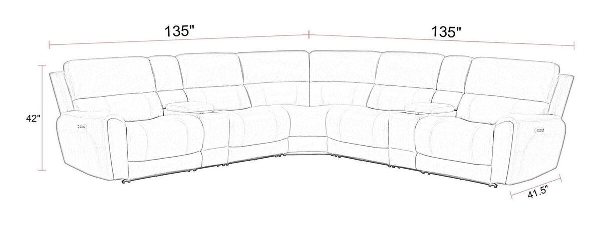 Hancock - Zero Gravity Power Reclining Sectional With Power Adjustable Headrests