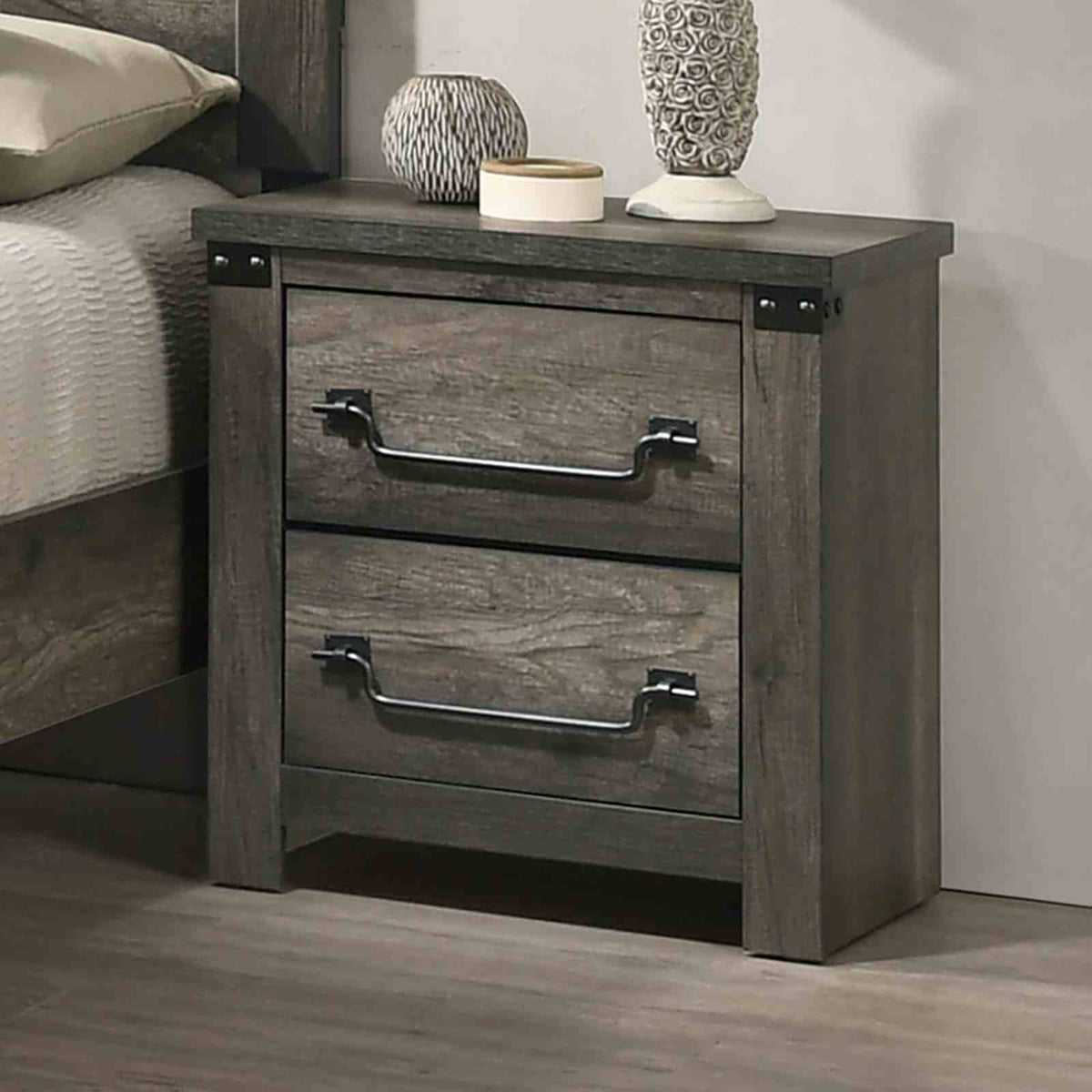 Britonale - Nightstand, Rustic Gray