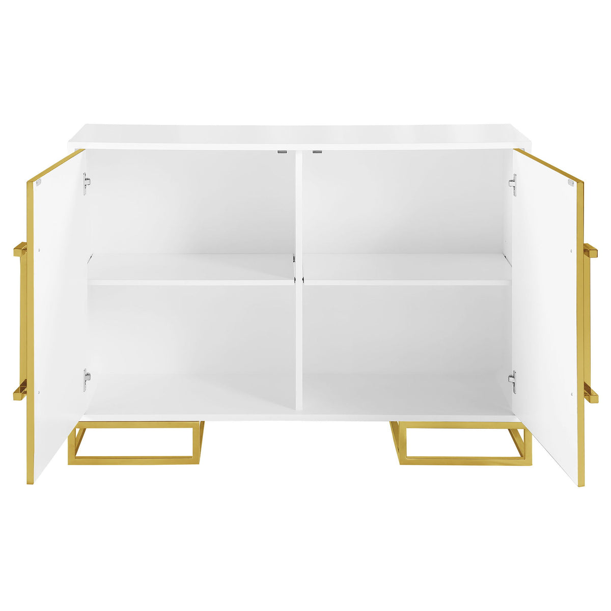 Synchrony - 2 Door Accent Cabinet With Art Deco Trim - White