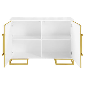 Synchrony - 2 Door Accent Cabinet With Art Deco Trim - White