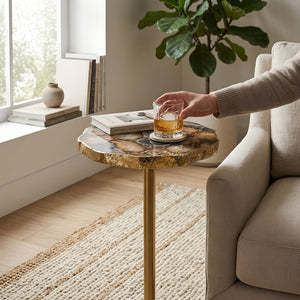 Champaign - Round Accent Table - Gold