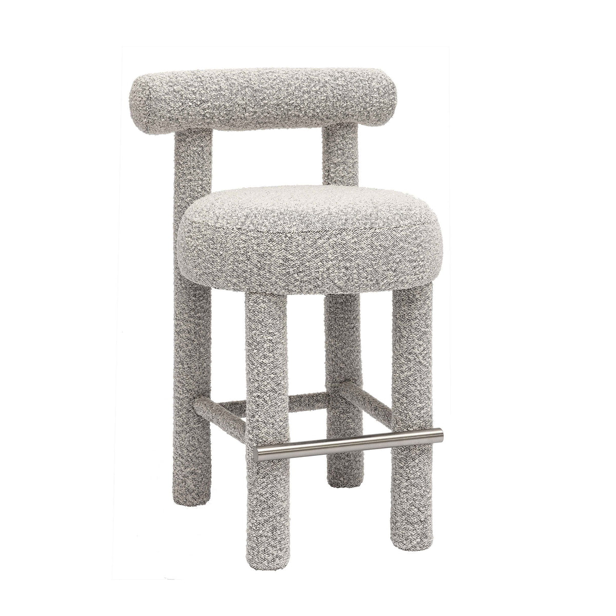 Carmel - Boucle and Solid Wood Counter Stool - R&R Furniture Gallery (Fountain Valley, CA)