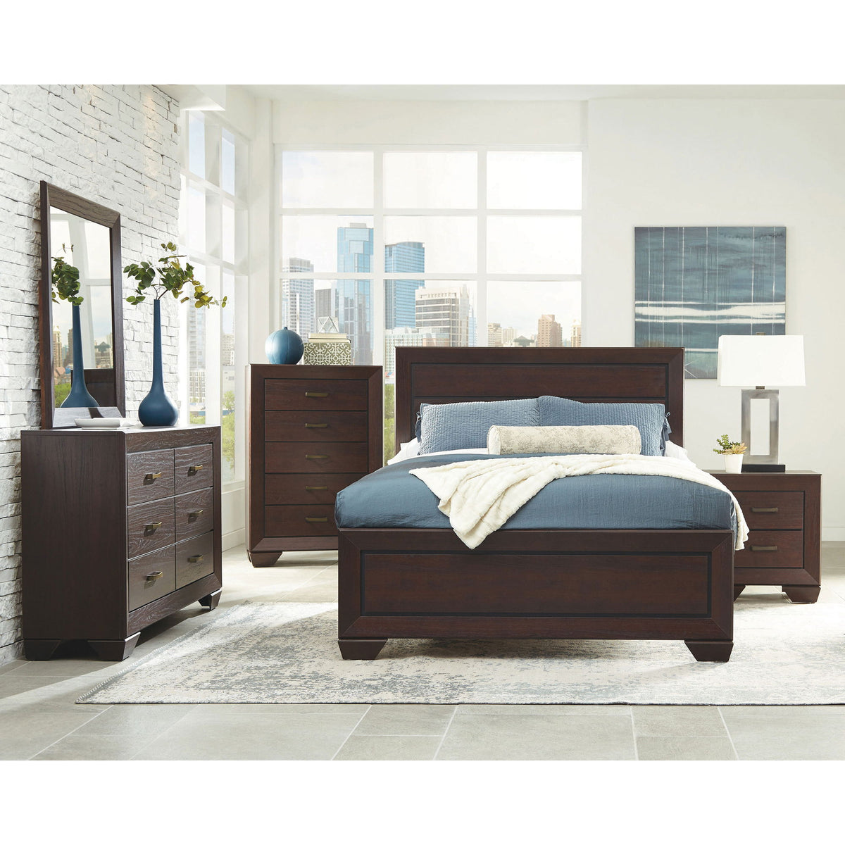 Copper - 2 Drawer Rectangular Nightstand