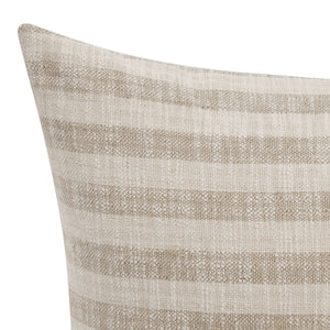 Villa Linna 24-inch ivory and natural accent pillow with textured geometric design