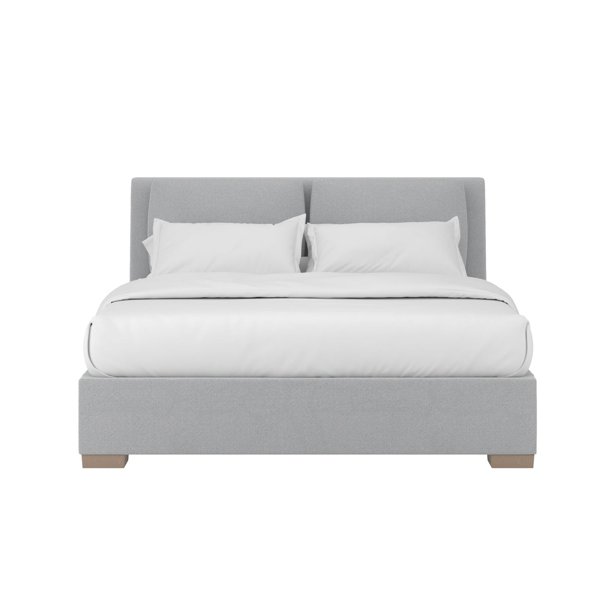Grant King Pillow Back Uph Bed-Alum