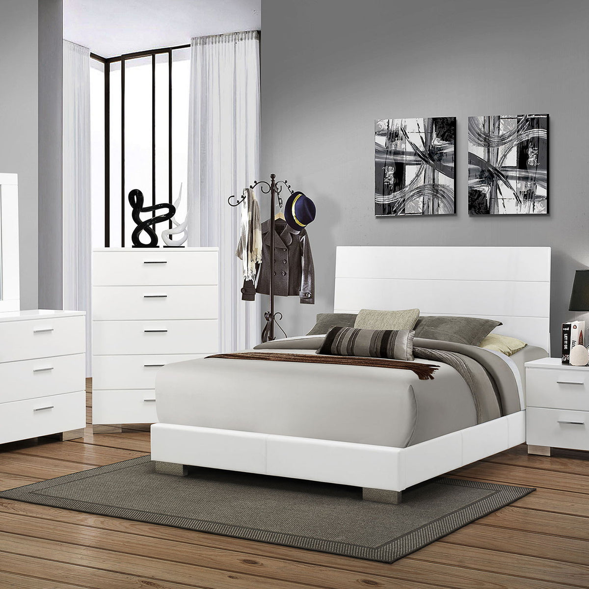 Dulcey - 6 Drawer Dresser With Accents, Bedroom Storage - Gloss White