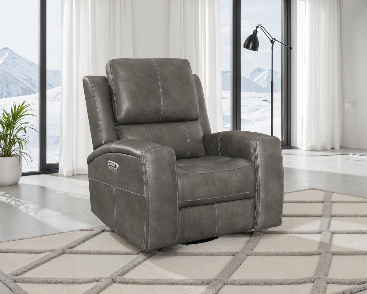 Brickston Triple Power Swivel Glider Recliner Charcoal