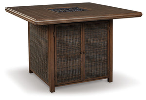 Paradise Trail - Square Bar Table w/Fire Pit - Medium Brown - R&R Furniture Gallery (Fountain Valley, CA)