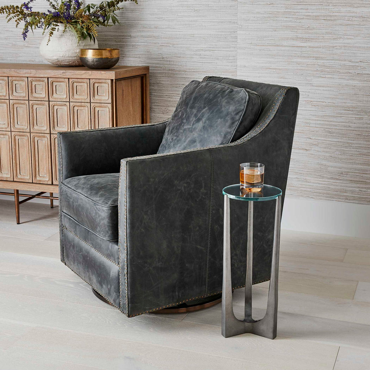 Inclination - Swivel/Glider Chair - Charcoal Gray