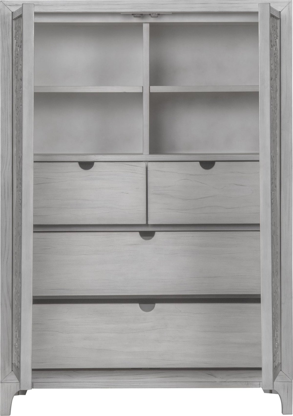 Boho Chic Wardrobe Chest in Washed White (2024)