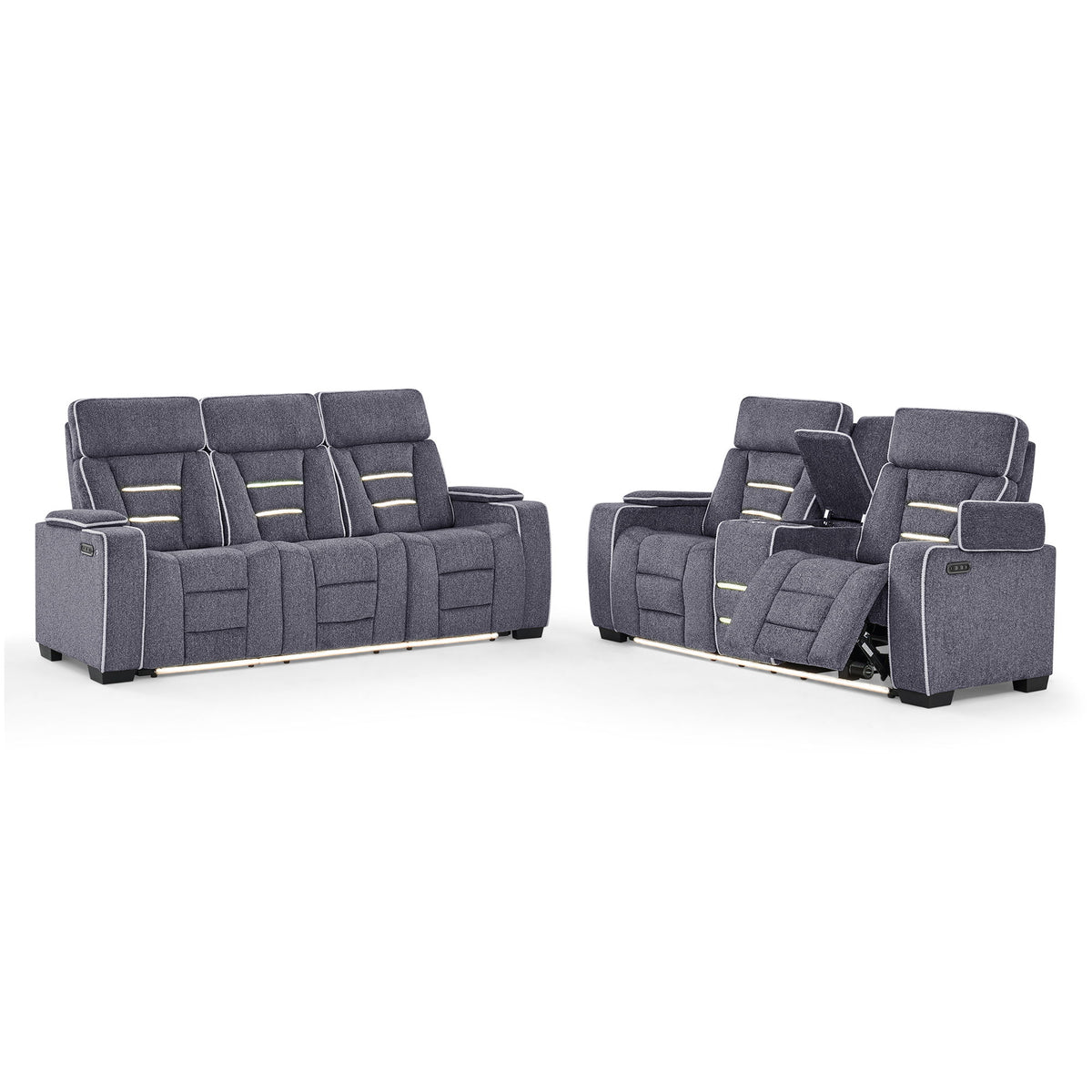 Austin - Reclining Sofa With Storage Arms - Gray