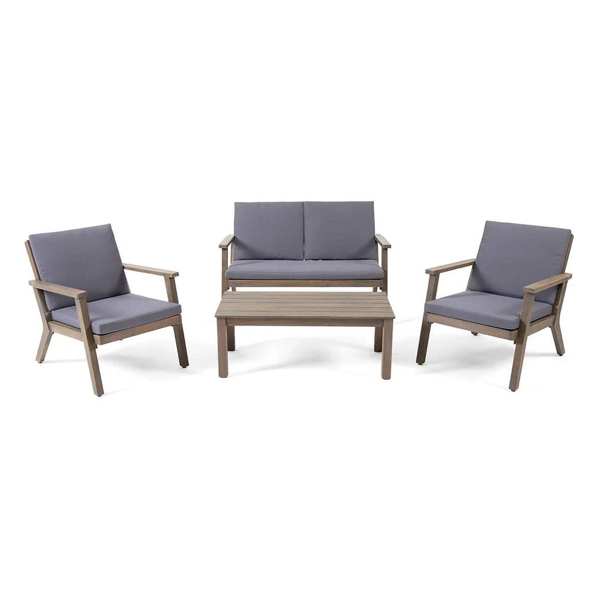 Avacyn - Outdoor Acacia Wood 4 Seater Chat Set With Cushions