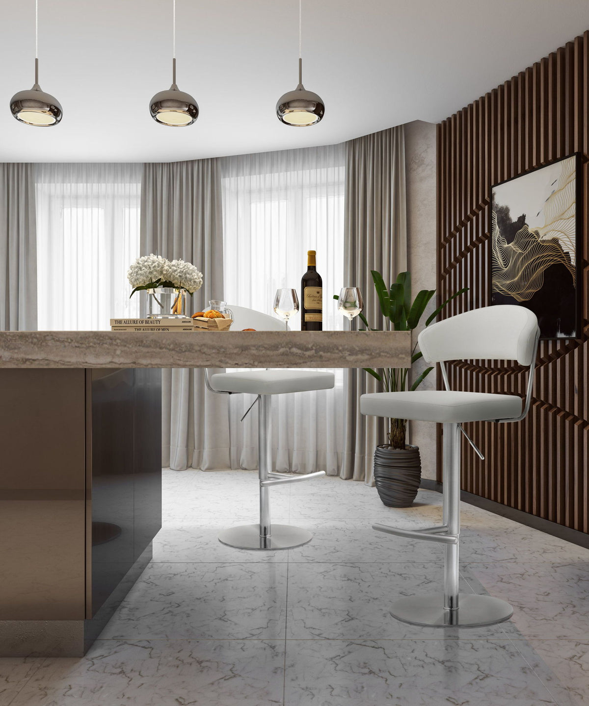 Cosmo - Stainless Steel Barstool - R&R Furniture Gallery (Fountain Valley, CA)