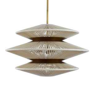 String Trio - 6 Light Pendant - Brass / White