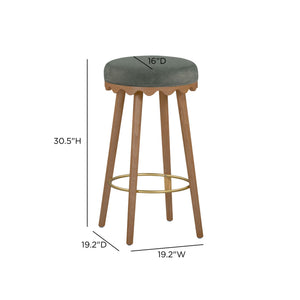 Oodle - Performance Vegan Mohair Light Walnut Stool