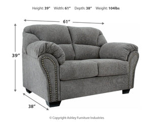 Allmaxx - Loveseat - Pewter - R&R Furniture Gallery (Fountain Valley, CA)