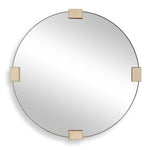 Russo - Travertine Round Mirror - Bronze / Brown / Gold