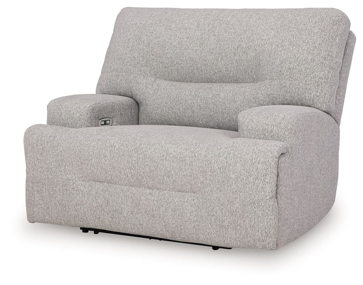 Acklen Place - 4 Pc. - 3-Piece Power Reclining Sectional Sofa With Raf Chaise, Wide Seat Power Recliner - Pewter - R&R Furniture Gallery (Fountain Valley, CA)