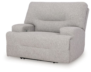 Acklen Place - 4 Pc. - 3-Piece Power Reclining Sectional Sofa With Raf Chaise, Wide Seat Power Recliner - Pewter - R&R Furniture Gallery (Fountain Valley, CA)