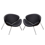 Set of (2) Roxy Black Accent Chair with Chrome Frame by Diamond Sofa