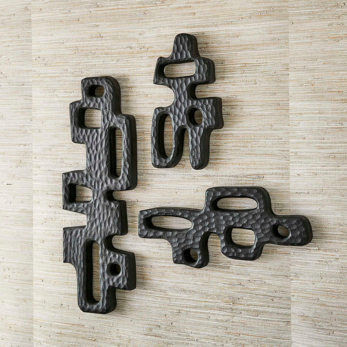 Chiseled Silhouette - Wall Sculptures (Set of 2) - Woodtone