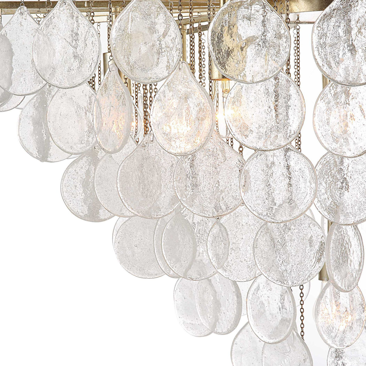 Uttermost Goccia tear drop glass pendant light hanging with a sleek, transparent glass teardrop shape for modern interior decor.