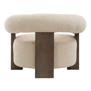 Lennox - Shearling Accent Chair - Beige / Brown