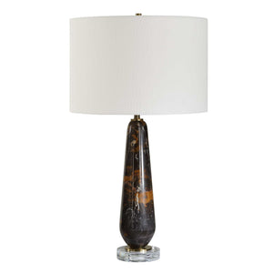 Dames - Dark Marble Table Lamp - Black / Brown