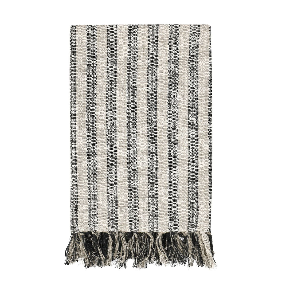 Throws - TC Linna Throw - Natural / Black - R&R Furniture Gallery (Fountain Valley, CA)