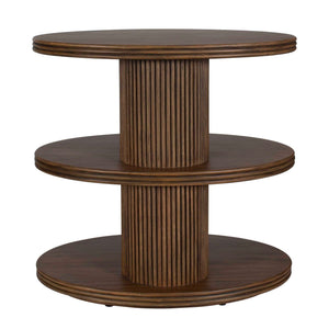 Top - Tier Oval Walnut Side Table - Woodtone