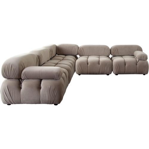 Paloma 5PC Modular 111 Inch Corner Sectional in Mink Tan Velvet