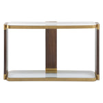 Ryles - Glass Console Table - Brass / Brown / Woodtone